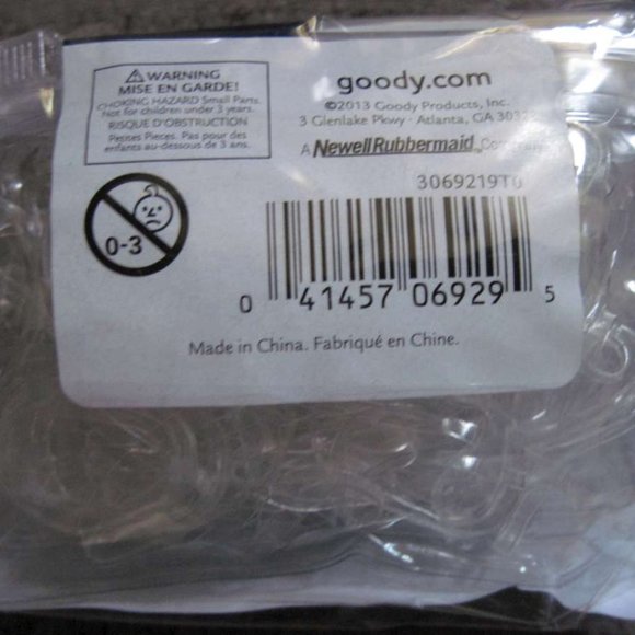 50 Goody Value Pack Clear Ouchless No Metal Small Poly Elastic Hair Bands Pouch - Picture 2 of 10